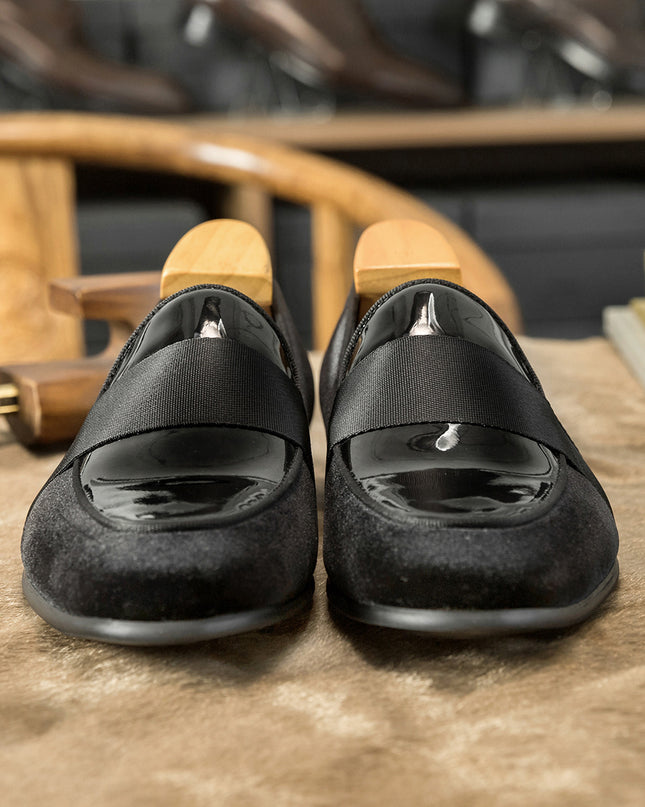 Velvet Patent Leather Korean Loafers Business Casual Leather Shoes