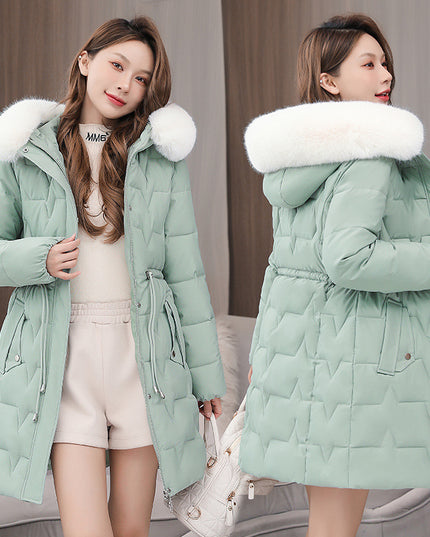 Cotton Coat Slim Fit Fur Collar Thickened
