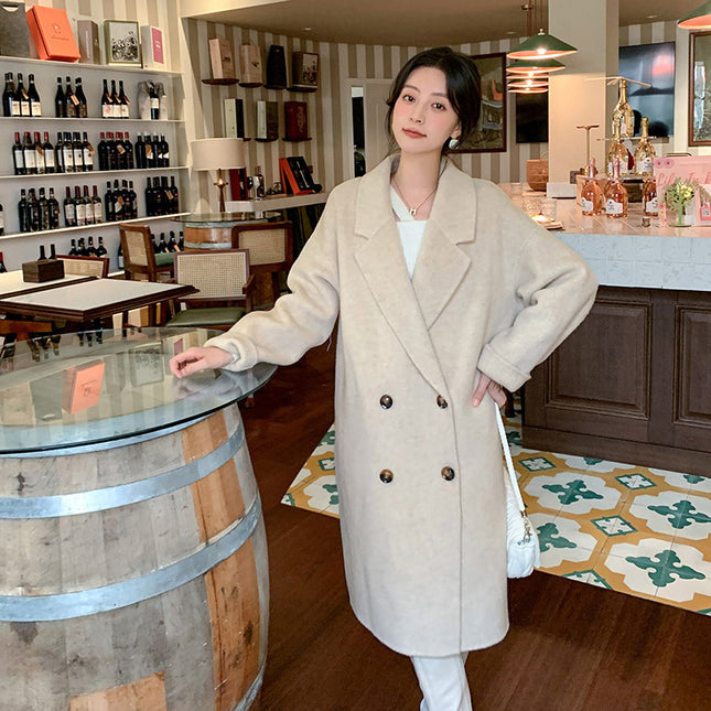 Alpaca Fleecefiber Woolen Overcoat For Women