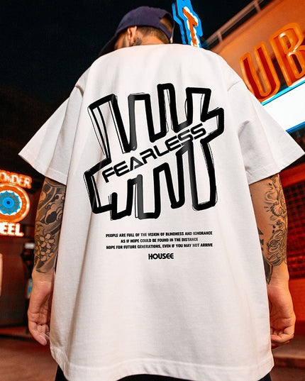 Hong Kong Style Fashion Hip Hop Short Sleeve T-shirt