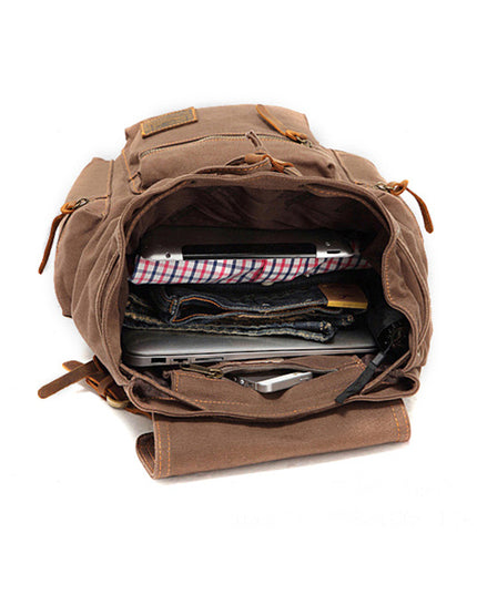 Men's And Women's Canvas Backpack 15.6 Inches Large Capacity