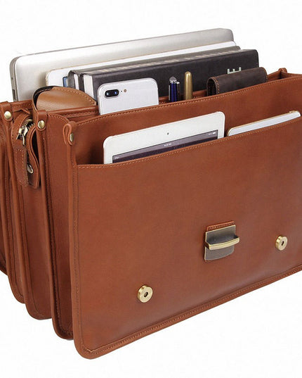 JMD Winter British Style First-Layer Cowhide Briefcase for Men | Premium Leather Office Handbag