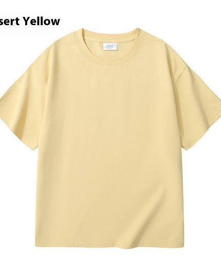 Heavy Men And Women Solid Color Young Couple T-shirt