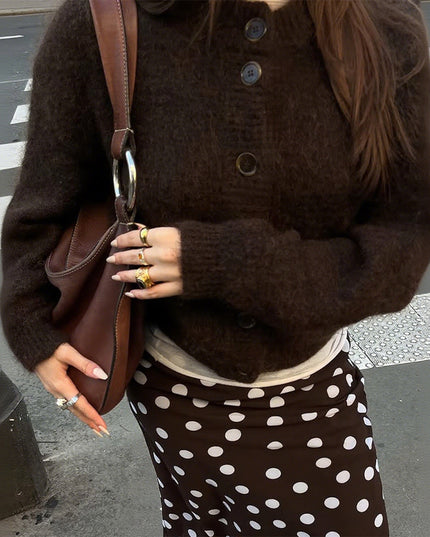 Casual Simple Buttons Long Sleeve Coat Sweater