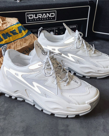 Thick-soled Daddy Shoes Sports Low-top Outdoor Solid Color Artificial Leather