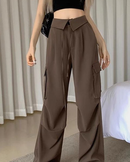 Retro Overalls Women's Design Multi-pocket Loose