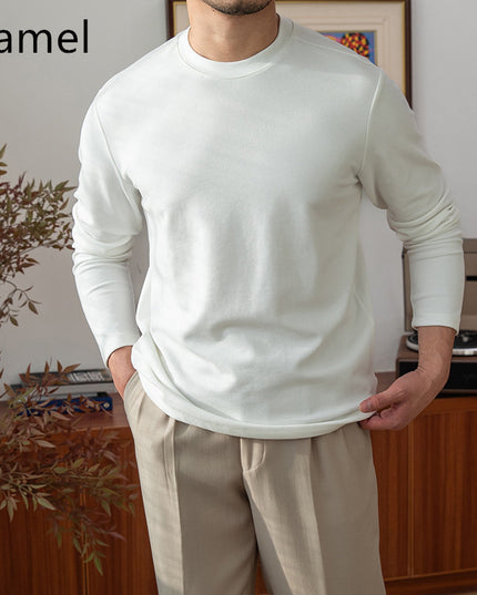 Long Sleeve T-shirt Men Fashion Round Neck