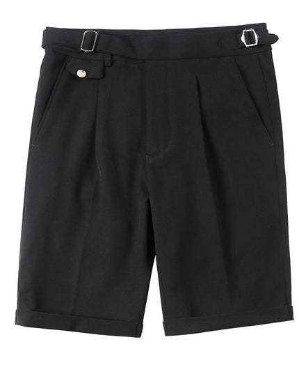 Contrast Color Fashion All-match Neapolitan Style Slim White Shorts