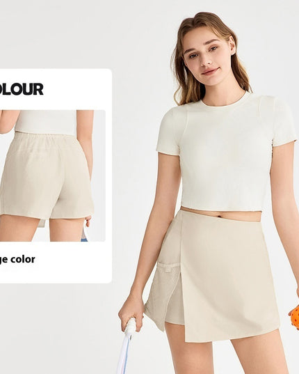 Fake Two-piece Sports Shorts Women's Outer Wear Slimming Anti-emptied Outdoor Mountaineering Front Skirt Rear Pants