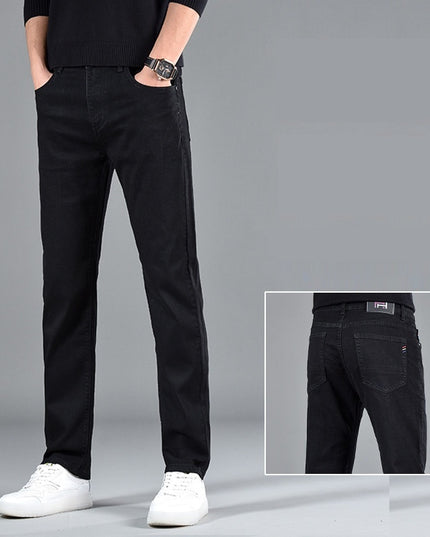 New Slim Fit Youth Casual Straight-leg Cotton Jeans Men