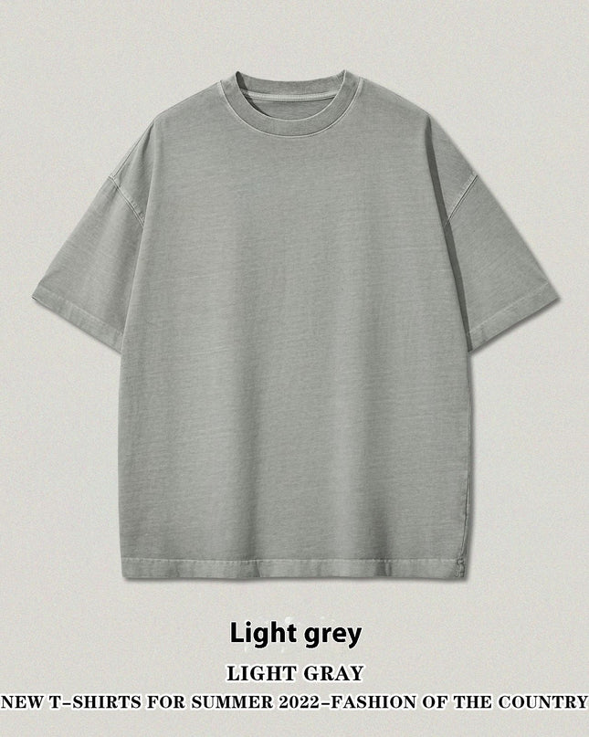 Washed Heavy Cotton Short Sleeve Retro