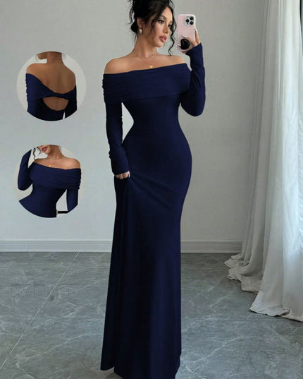 Women's  Off-shoulder Fashion Slim Temperament Sexy Sheath Dress