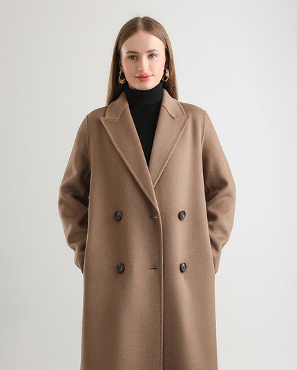 Women's Mid-length Woolen Wool Overcoat Coat