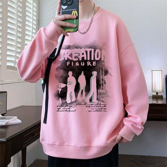 Autumn And Winter Brushed Hoody Pu Handsome Long Sleeve