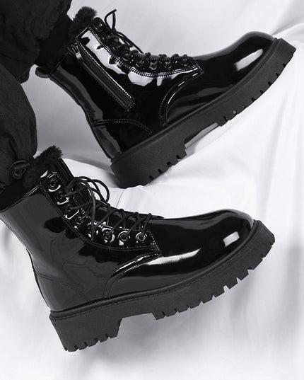 Martin Black Working Wear British Style Casual Motorcycle Leather Boots