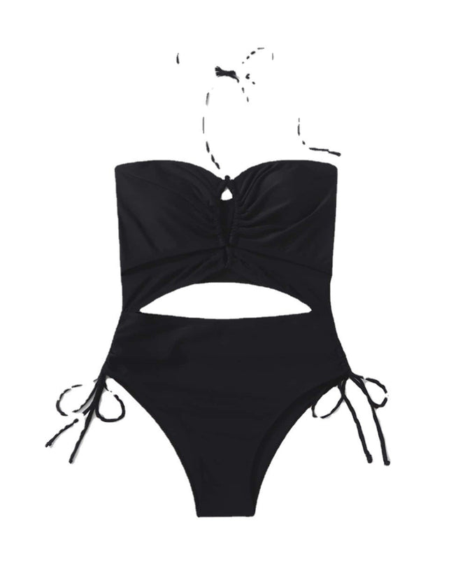 Swimsuit Women's Siamese Triangle Pure Color Bikini Swimsuit
