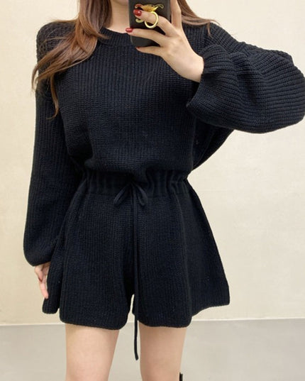 Women's Retro Round Neck Tie Up Wide Leg Jumpsuit