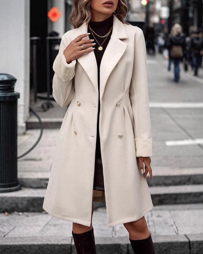 Waist Trimming Coat Women's Over-the-knee High-grade Temperament Mid-length Woolen