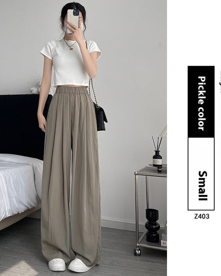 Loose Drape Casual Straight-leg Thin Ice Silk Wide-leg Pants