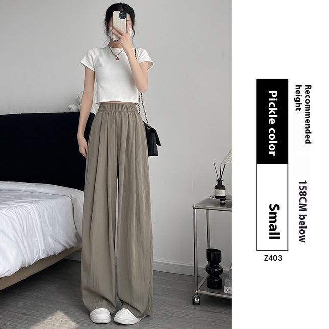 Loose Drape Casual Straight-leg Thin Ice Silk Wide-leg Pants