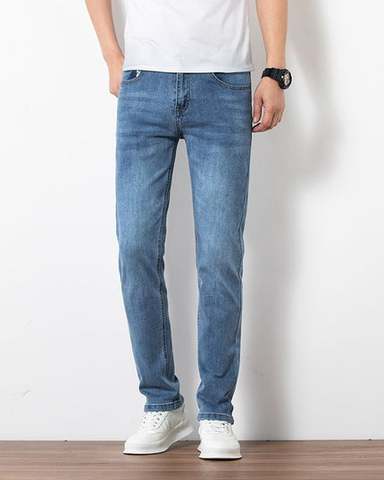 Loose Youth Straight Slim Fit Elastic Trend Men's Jeans