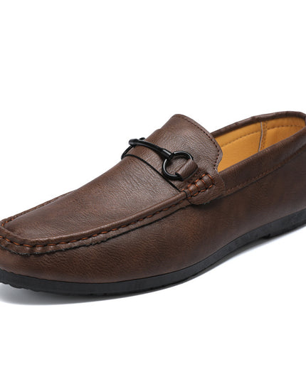 Casual Men's Solid Color Synthetic Leather Shoes