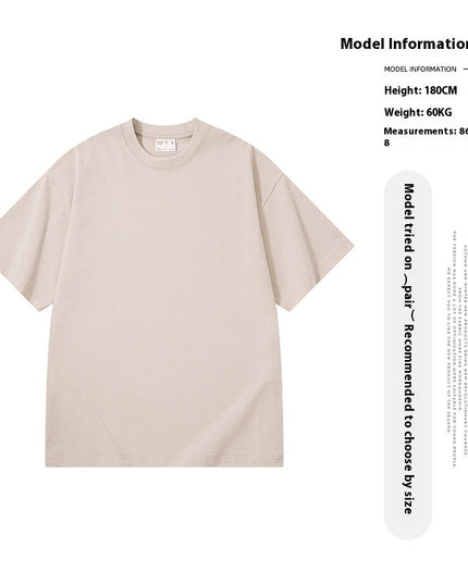 Washed Old T-shirt Men's Drop Shoulder Loose Cotton Base Shirt