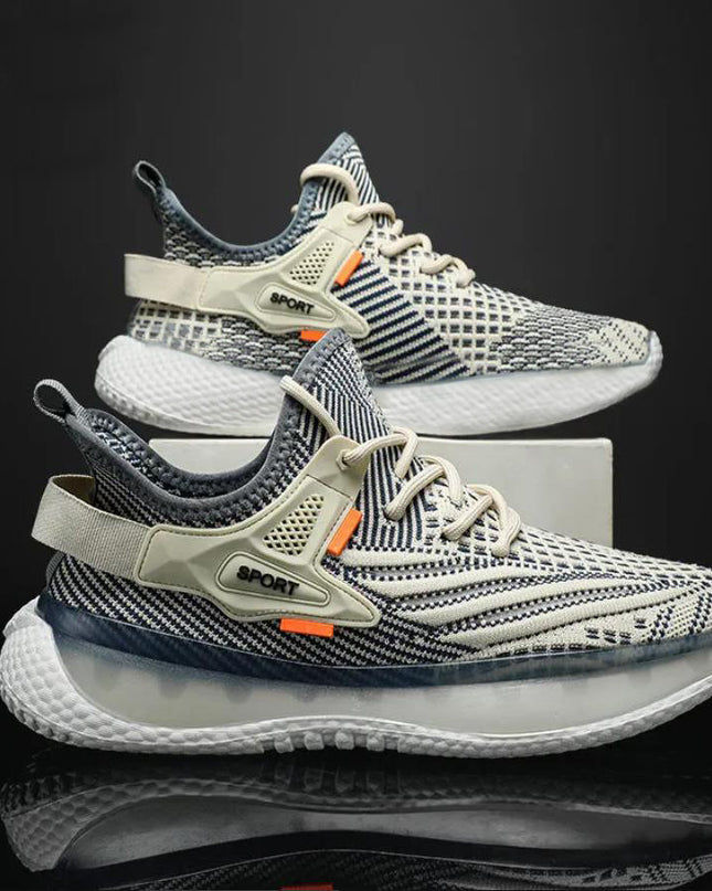 Men's Fashion Casual Fly Woven Mesh Breathable Platform Sneaker