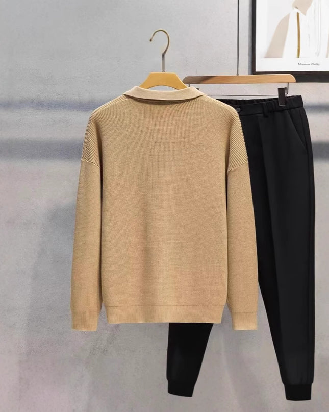 Polo Collar Slim Fit All-matching Base Sweater