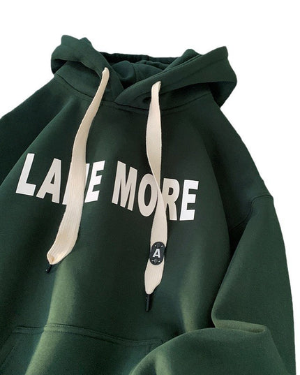 American-style Heavy Hooded Sweater Men's Fleece-lined Thickened
