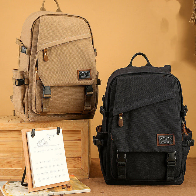 Large Capacity Backpack Canvas With Cover Travel Backpack
