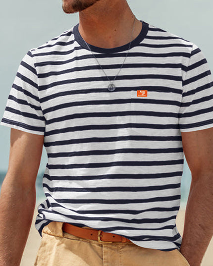 Striped Men's Short Sleeved T-shirt For Summer Casual Wear