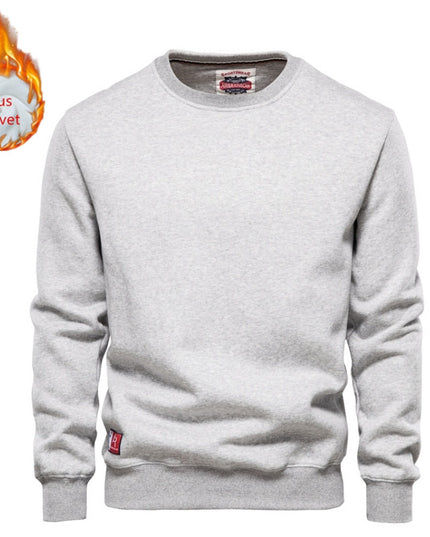 Men's Solid Color Pullover Sports Round Neck Bottoming Shirt Sweater