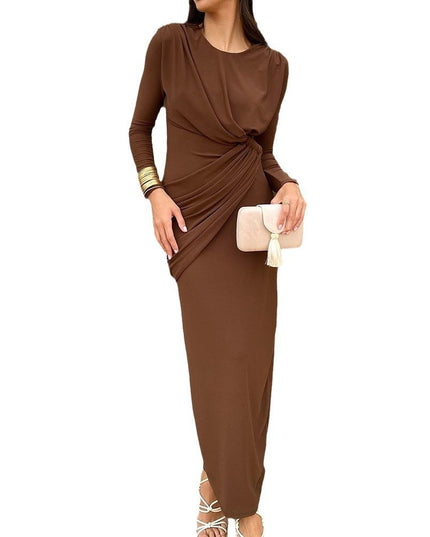 Solid Color Sheath Maxi Dress