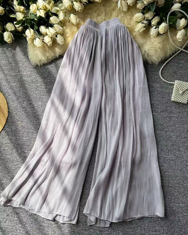 High-end Elegant Ice Silk High Waist Slimming Long Pants