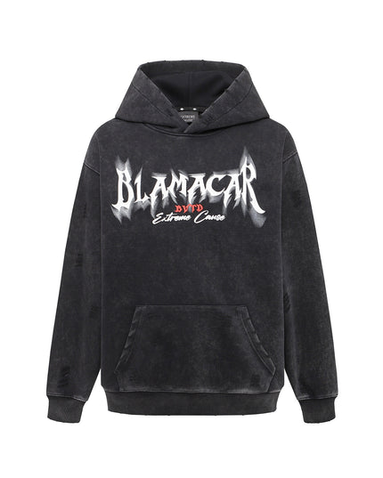 American Retro Heavy Washed Hoodie Design Sense Printed Hoodie