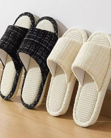 Indoor Summer Sweat Absorbing Cotton And Linen Slippers