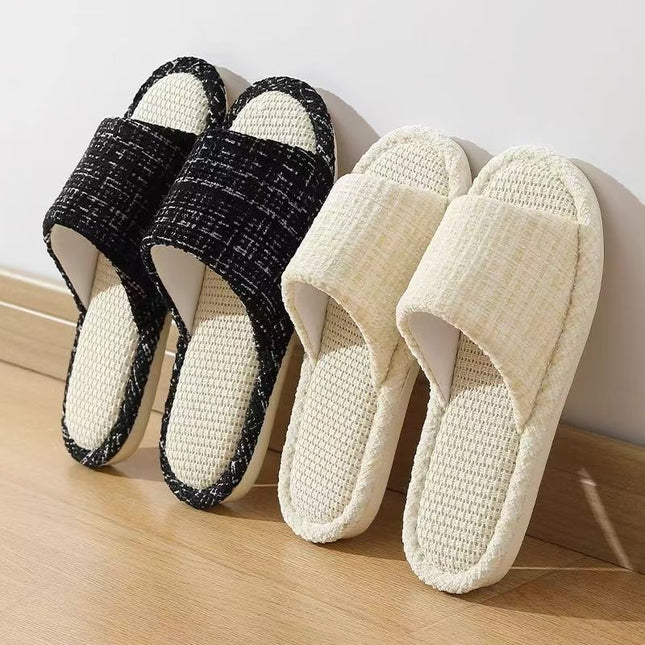 Indoor Summer Sweat Absorbing Cotton And Linen Slippers