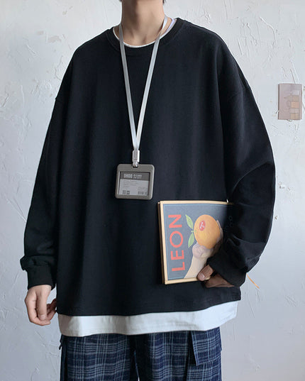 Men's Loose Round Neck Pullover T-shirt