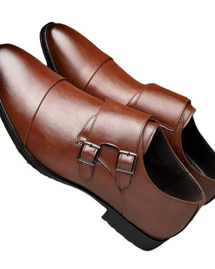 Men's Business Formal Pointed Buckle Leather Shoes