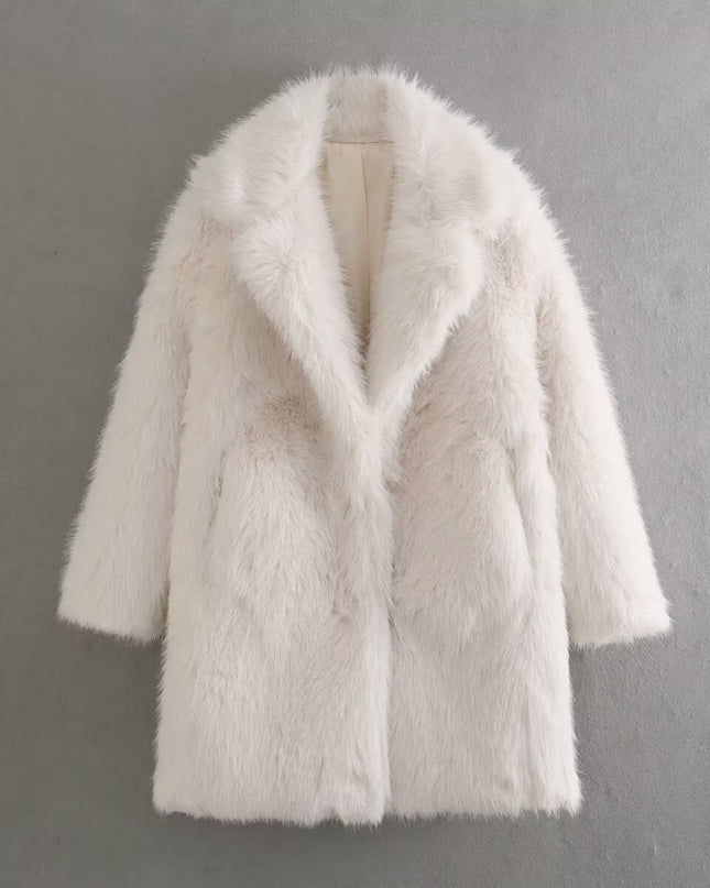 Loose Fashion Mid-length Fur Overcoat Coat