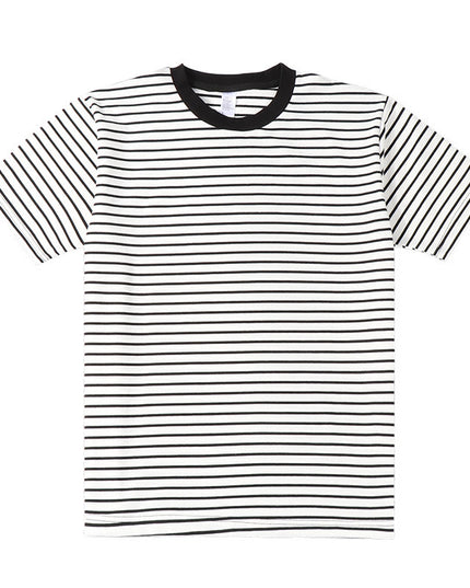 Striped Short Sleeve Simple Men's Versatile T-shirt Loose Top Half Sleeve Slim Striped Navy Skirt