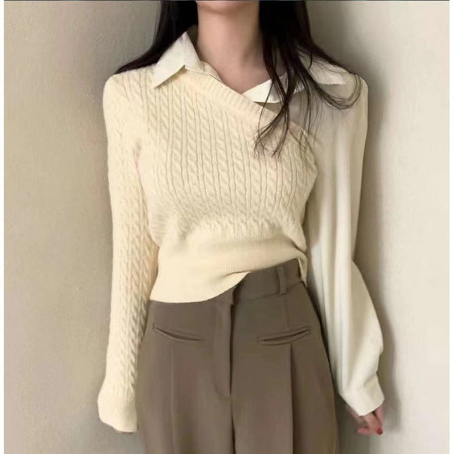 New Korean Style Stitching Temperament Top
