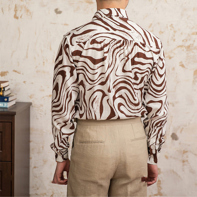 Linen Blended Breathable Draping Bow Tie Shirt