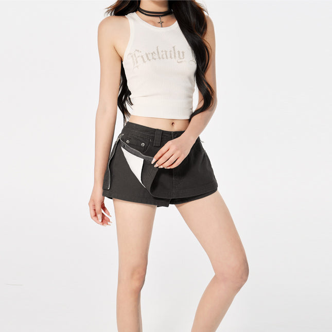 Summer Trendy Denim Skirt Women's High Waist