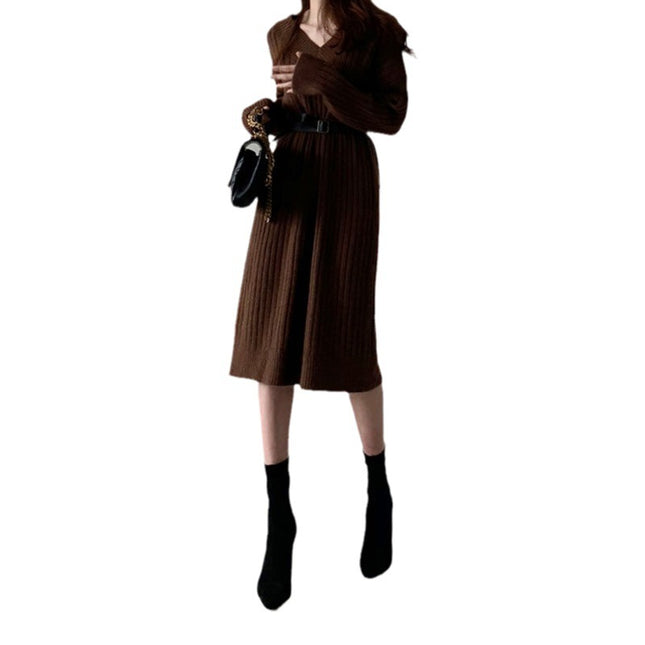 Match With Coat Inner Wear Base Sweater Long Dress
