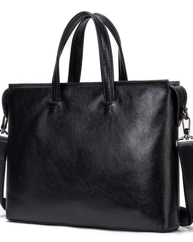 Vintage Men's Leather Briefcase Fashionable Business 14 Inch Computer Handbag