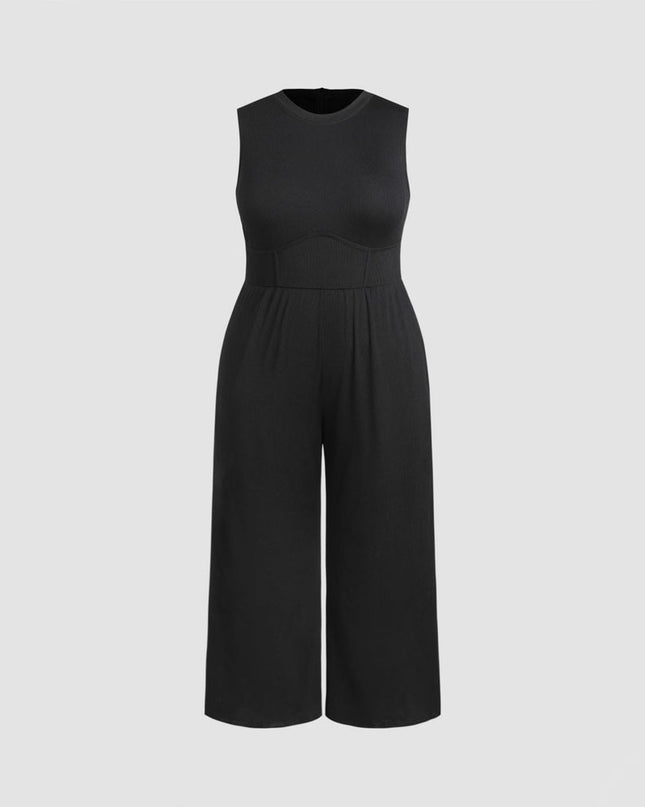 Women's Fashion Casual Pure Color All-matching Jumpsuit