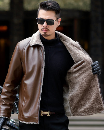 European And American New Men's Plus Velvet And Thick Fur