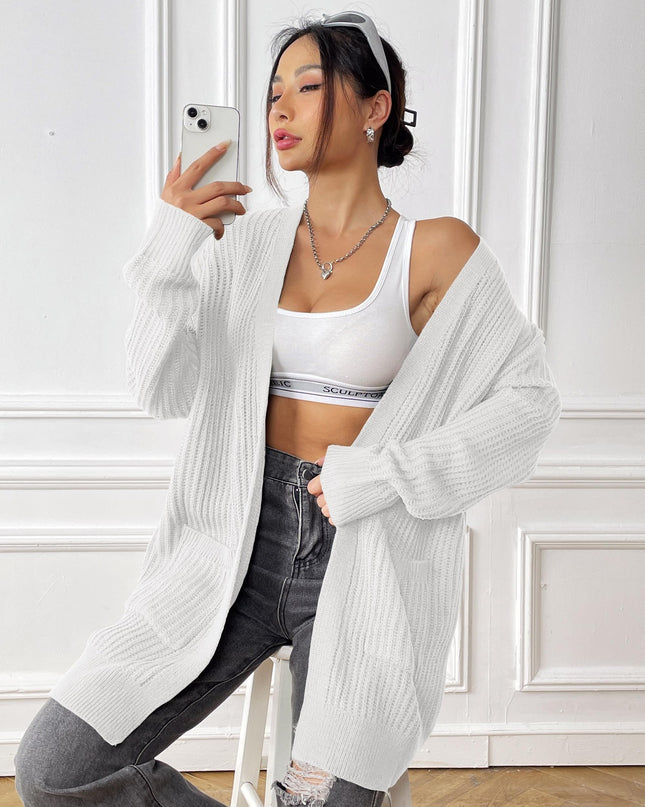 New Double Pocket Simple Casual Sweater Cardigan